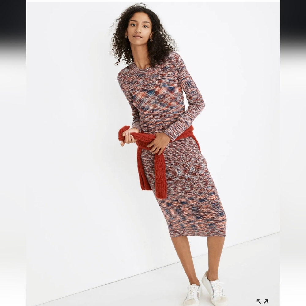 Madewell Space-Dyed Midi Sweater Dress Size XL - Picture 1 of 9